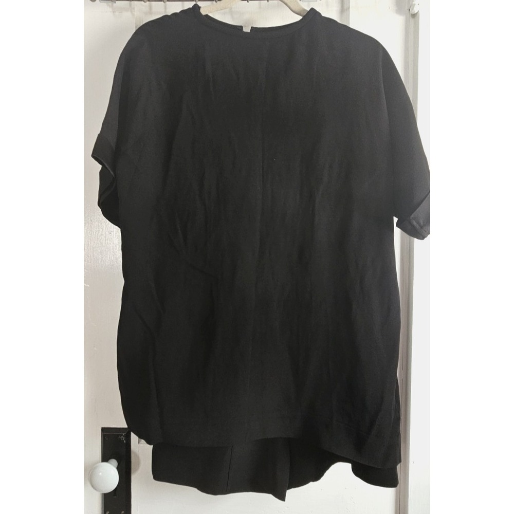 VICTORIA BECKHAM black top shorts dress back zipper slits US Sz 4 Portugal